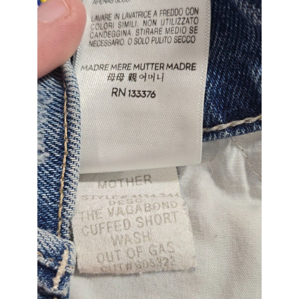 MOTHER The Vagabond Shorts in Out of Gas Denim Size 28 Graffiti Punk Doodle AN - Picture 12 of 12